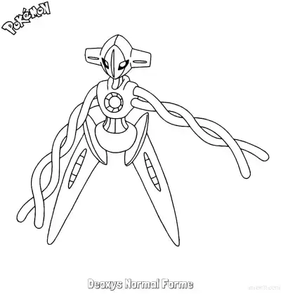 Free printable Deoxys Normal Forme Coloring Page - Free Printable Pokemon Coloring Sheets coloring page